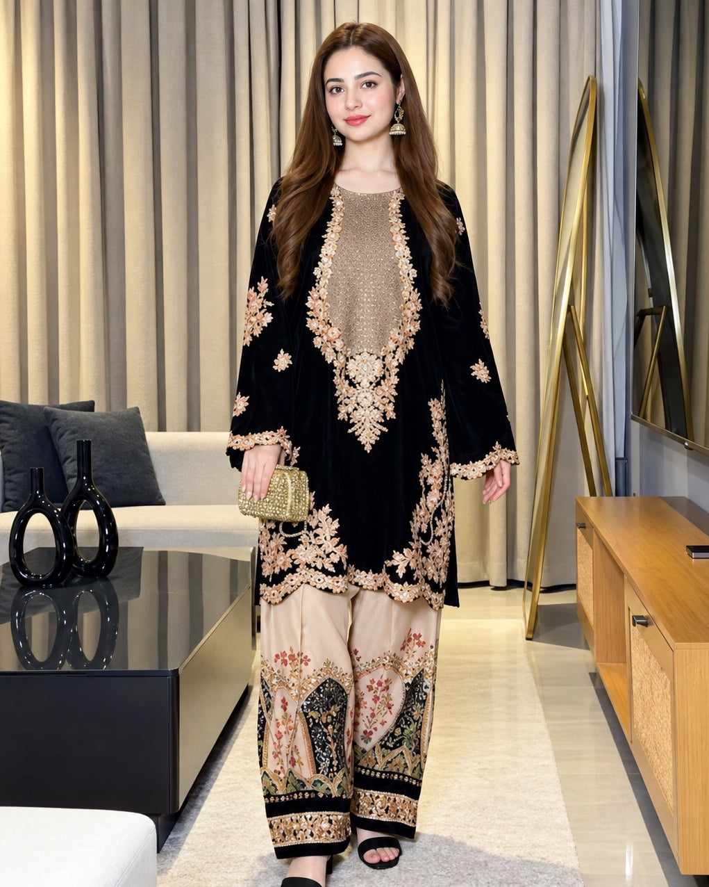 2pc Fancy silk